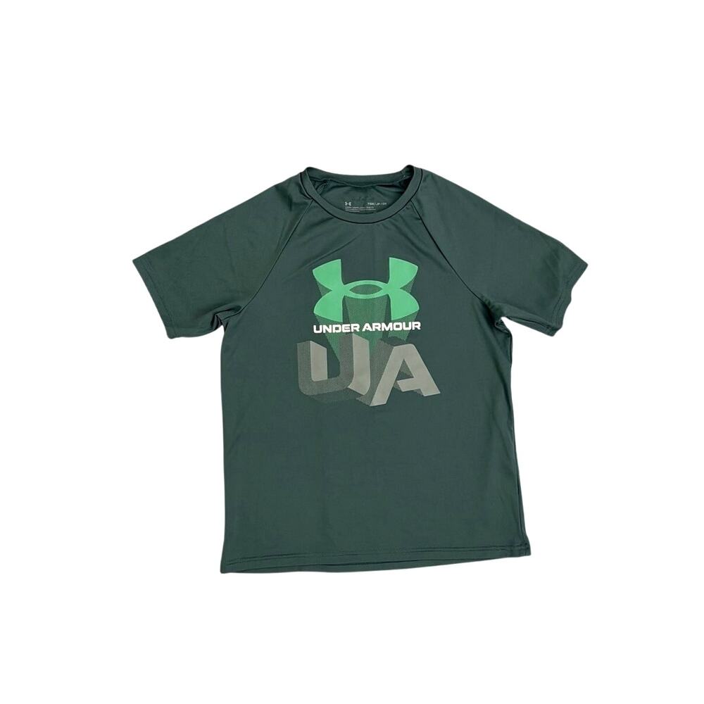 Under Armour Green Dri-Fit Athletic Tech Big Logo Short Sleeve T-Shirt Small 8